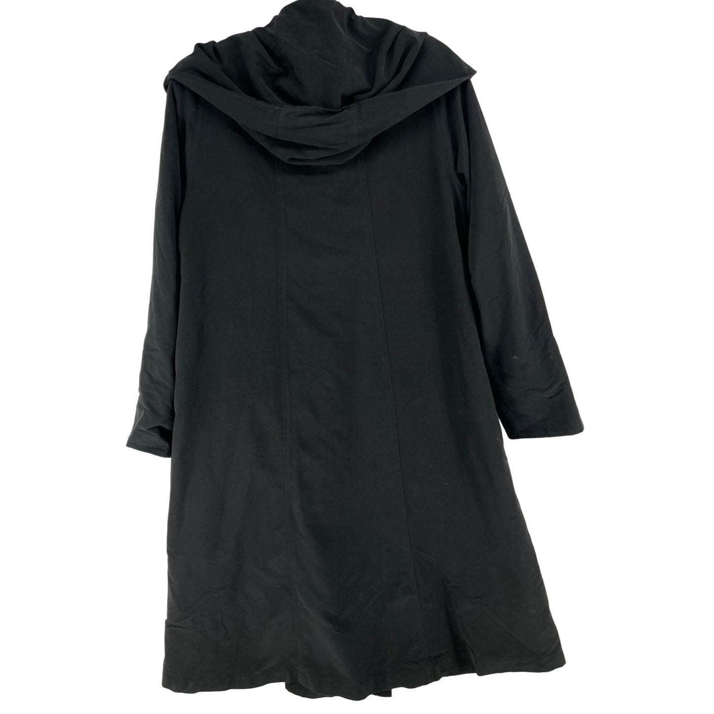 Sanyo Carol Cohen Women's Size Large Black Hooded Trench Coat