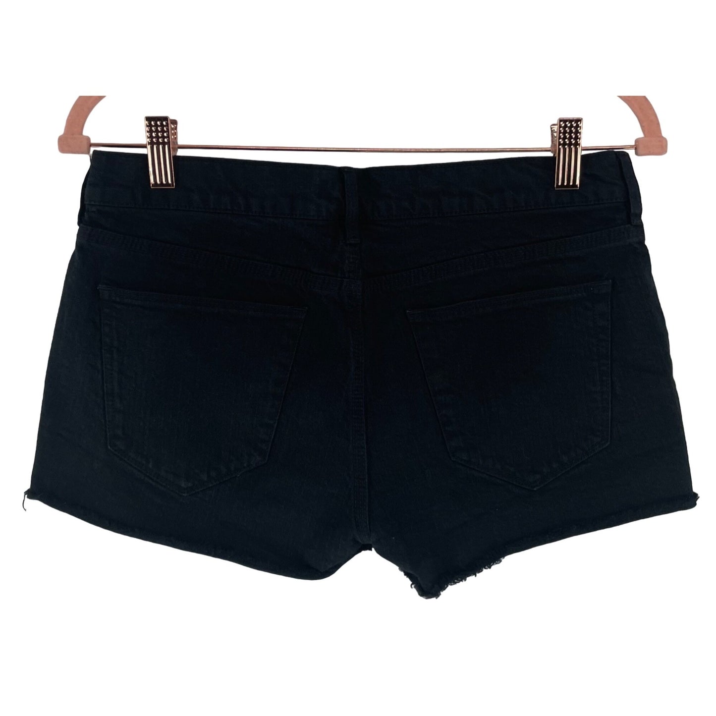 Madewell Women's Size 27 Black Denim Fringe Hem Shorts