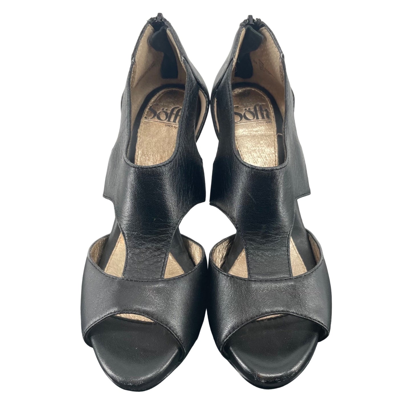 Söfft Women's Size 6 Black Leather Heeled Sandal