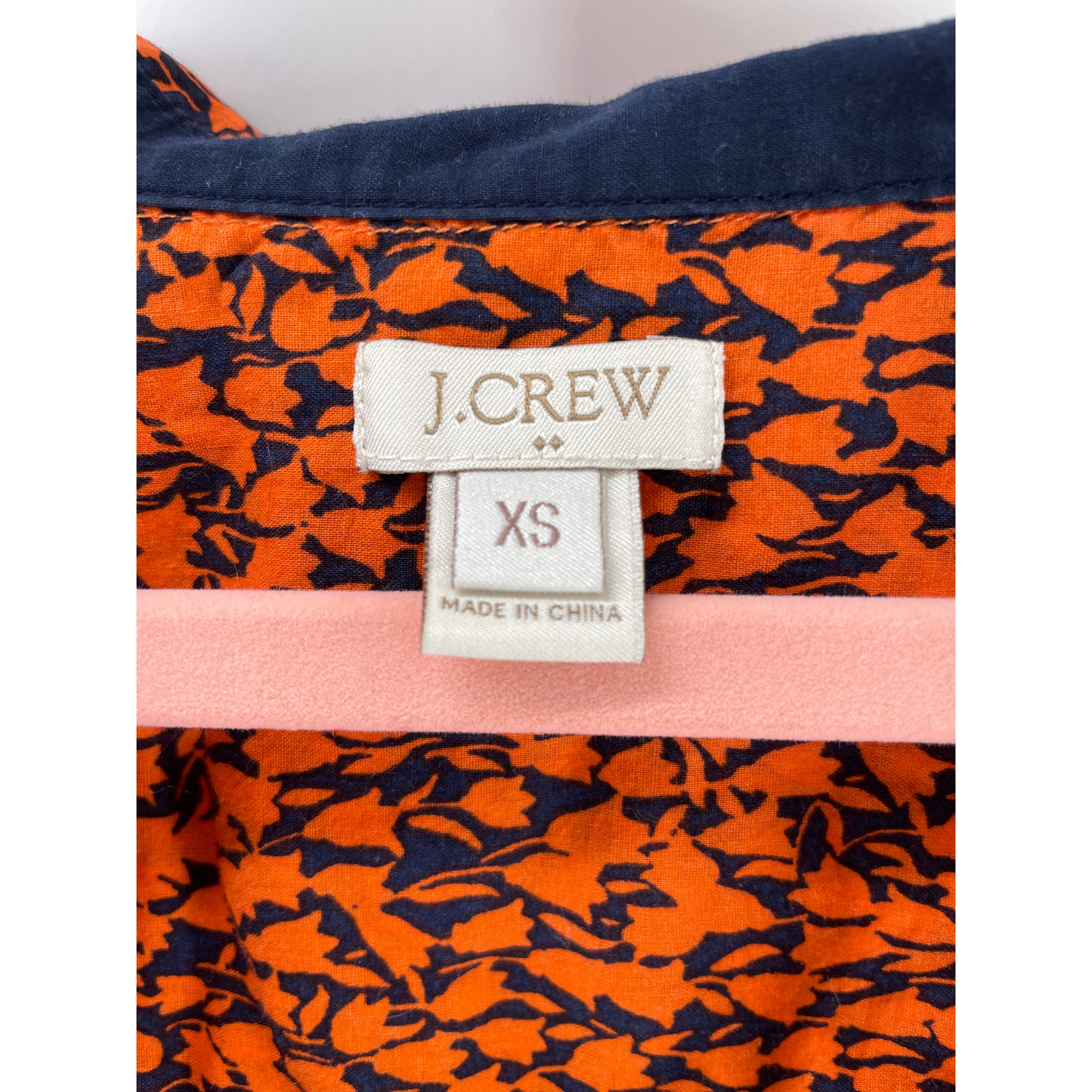J. Crew Women’s XS Orange & Navy Long-Sleeved Button-Down Top