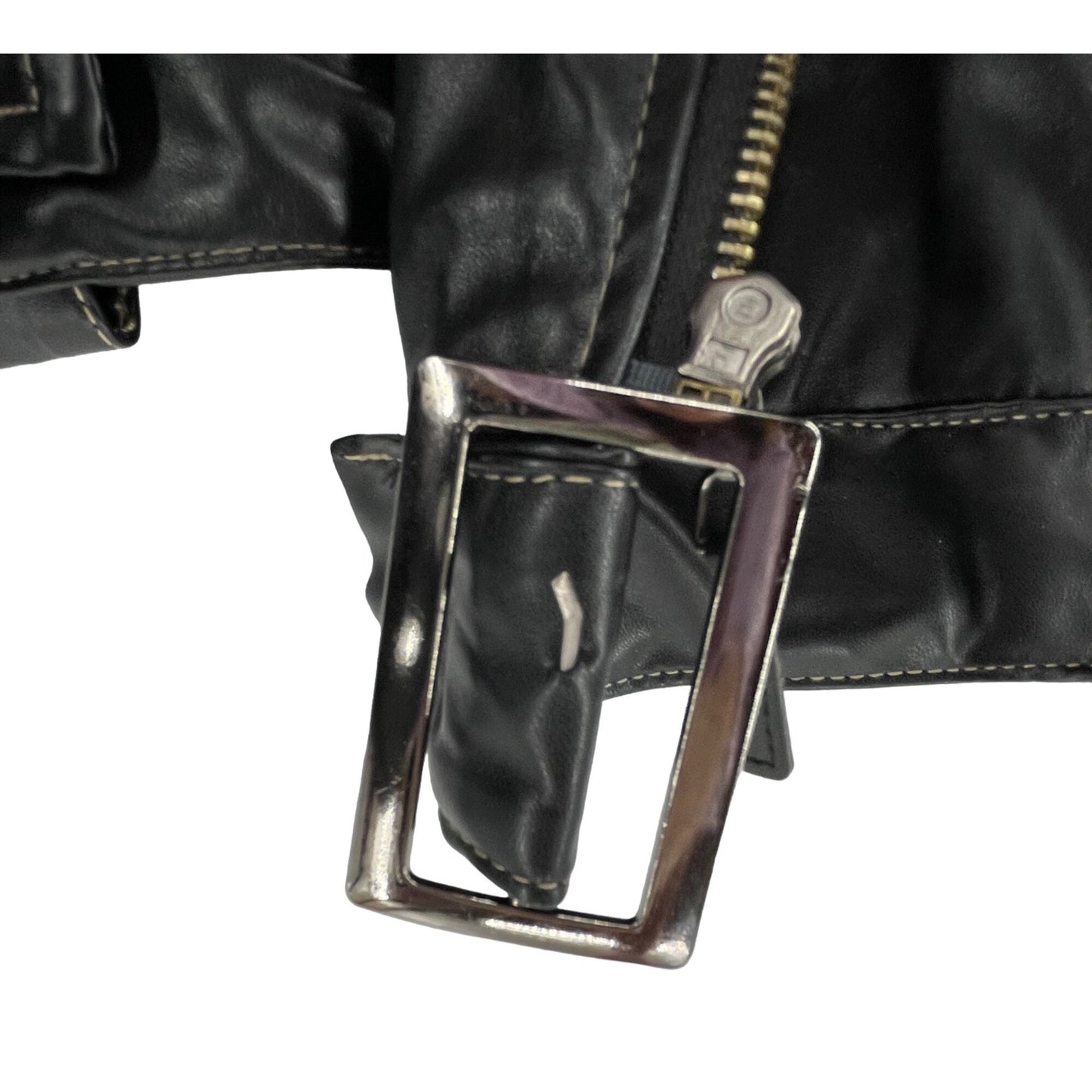 Women's Size 4XL Black Patent Vinyl Faux Leather Moto Chic Jacket