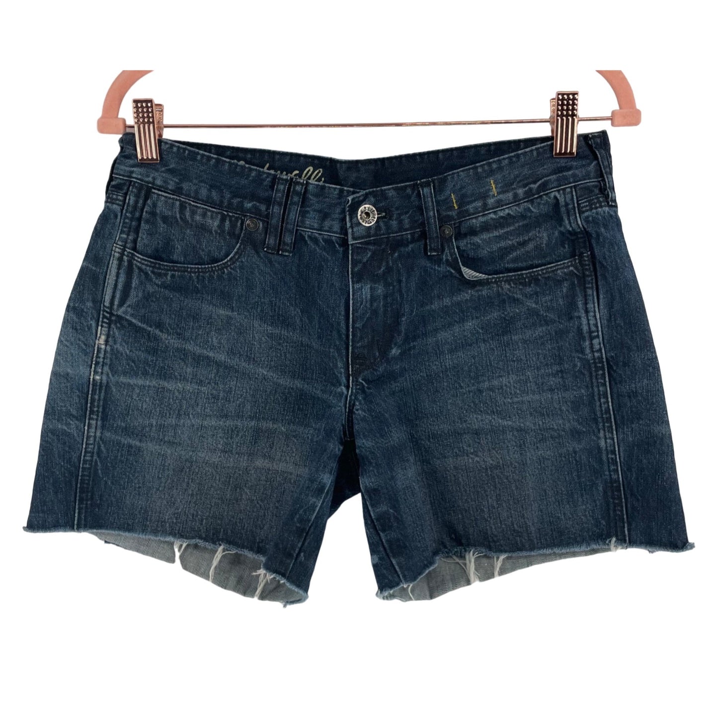 Madewell Women's Size 27 Blue Jean Denim Shorts W/ Fringe Hem