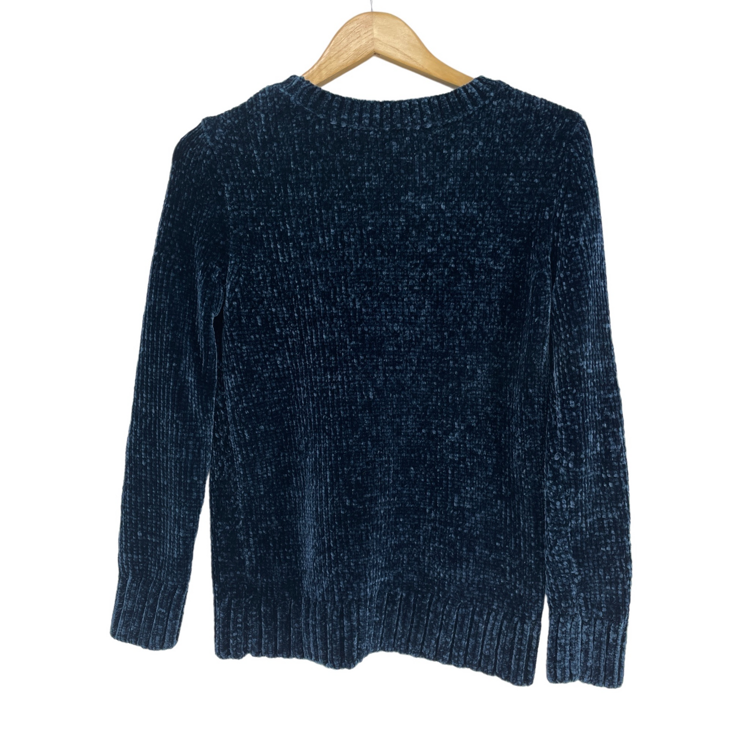 NWOT Orvis Small Navy Blue Chenille Crew Neck Sweater