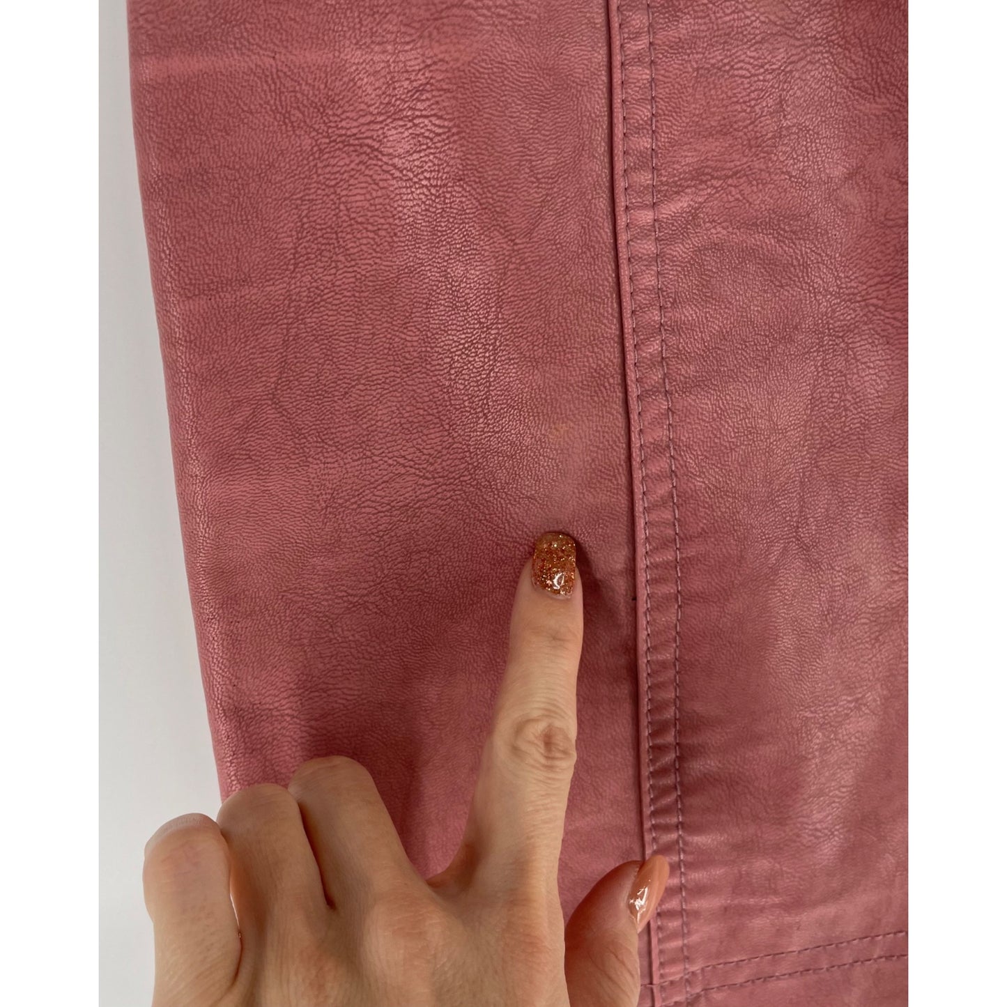 Free People Women's Size 2 Pink/Mauve Faux Leather Mini Skirt