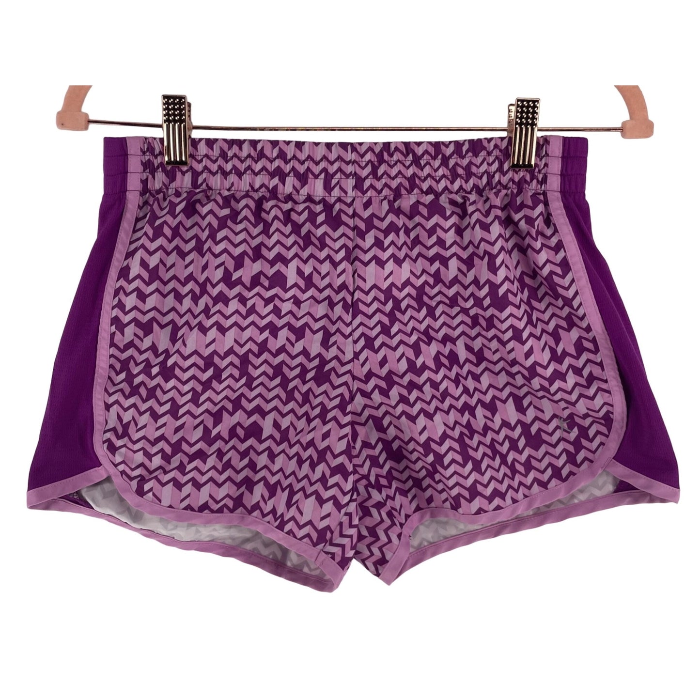 Danksin Now Women's Size XS Two-Tone Purple Chevron Jogger's Exercise Shorts