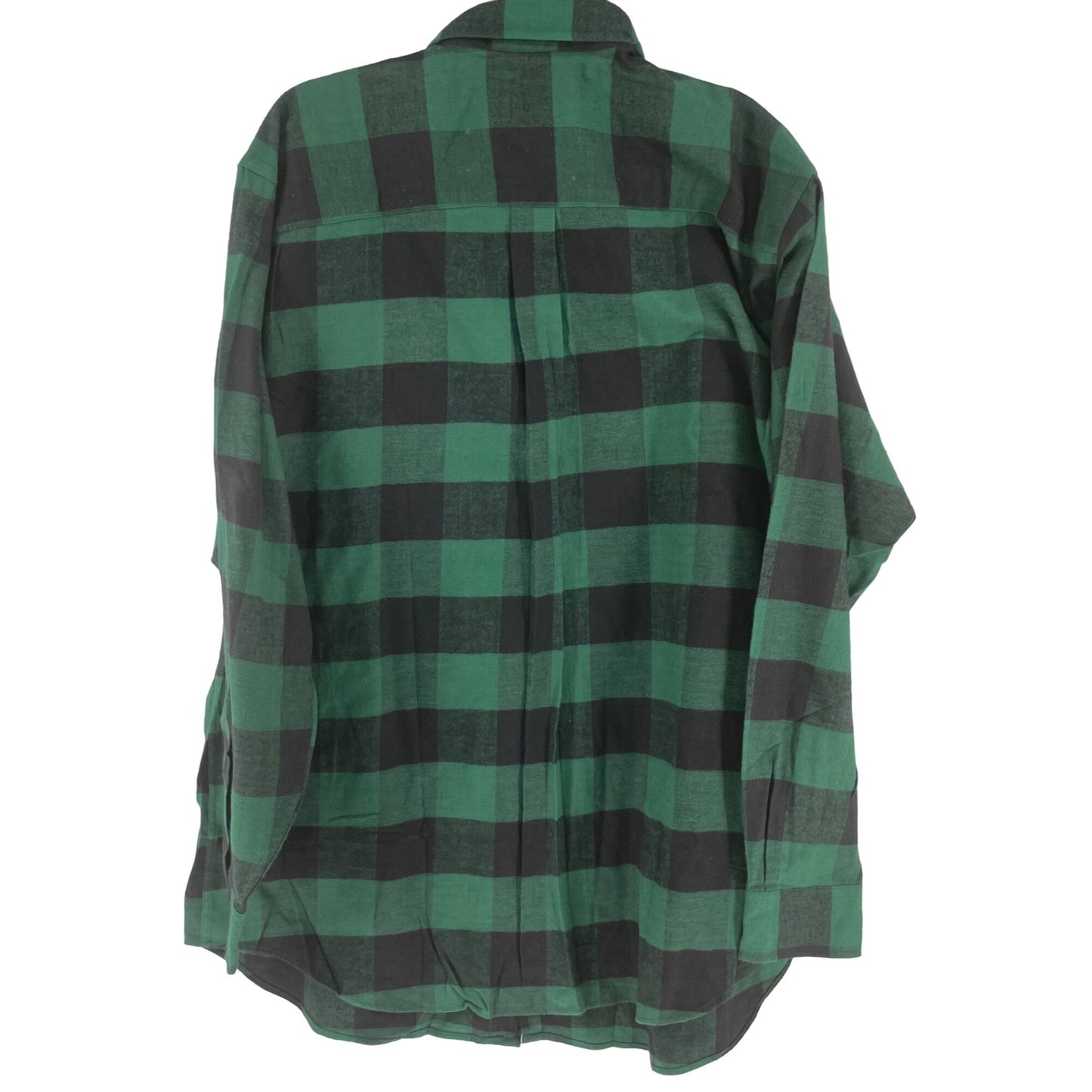 NWT The Great Plains Men's Size XL Green & Black Checkered Plaid Button-Down Flannel Shirt