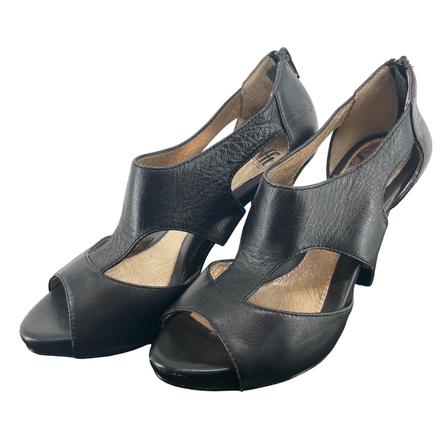 Söfft Women's Size 6 Black Leather Heeled Sandal
