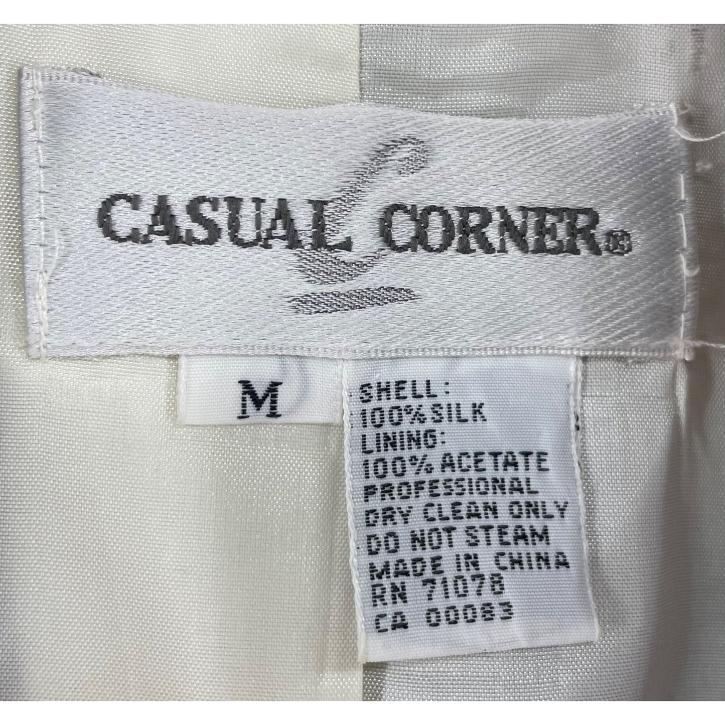 Casual Corner Women's Size Medium Purple/Teal/Olive/Tan Tropical Floral Silk Blazer