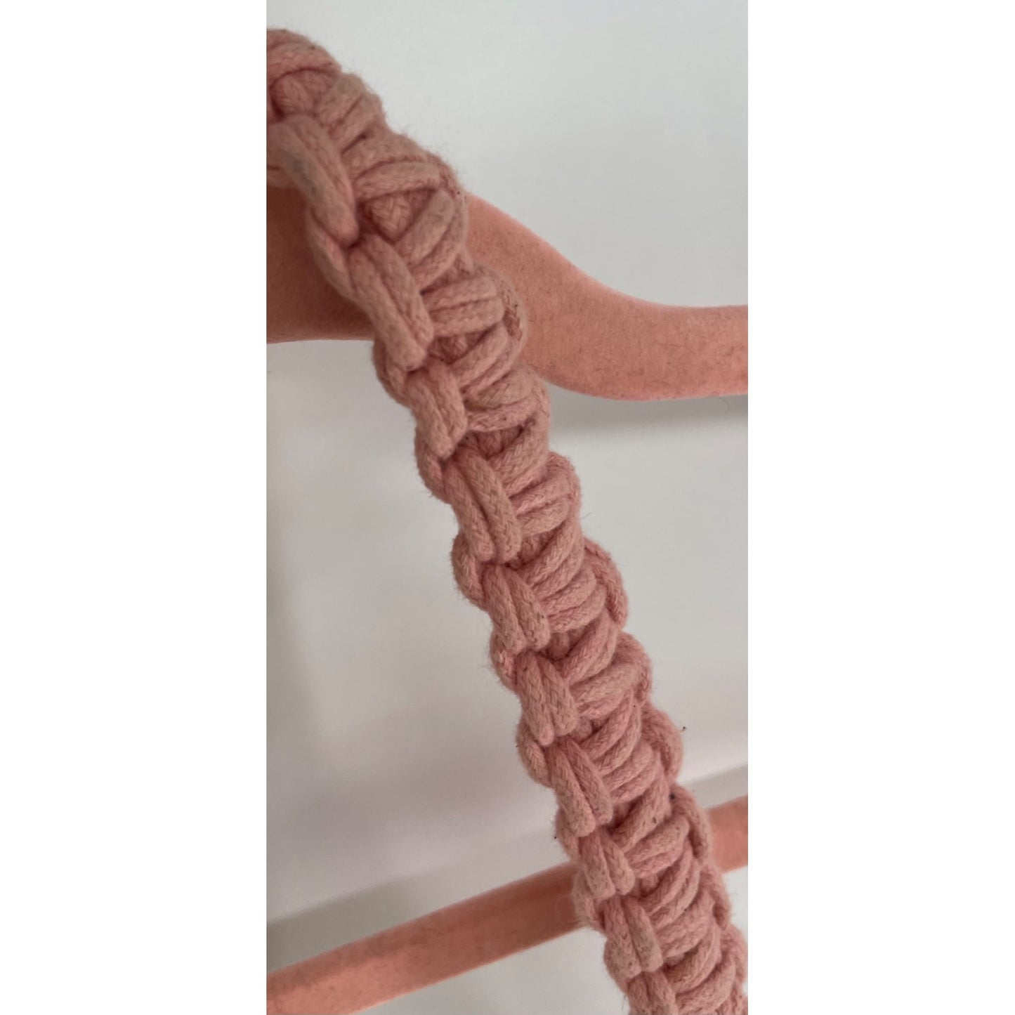 Pink Crochet Rope Festival Shoulder Purse W/ Tassels