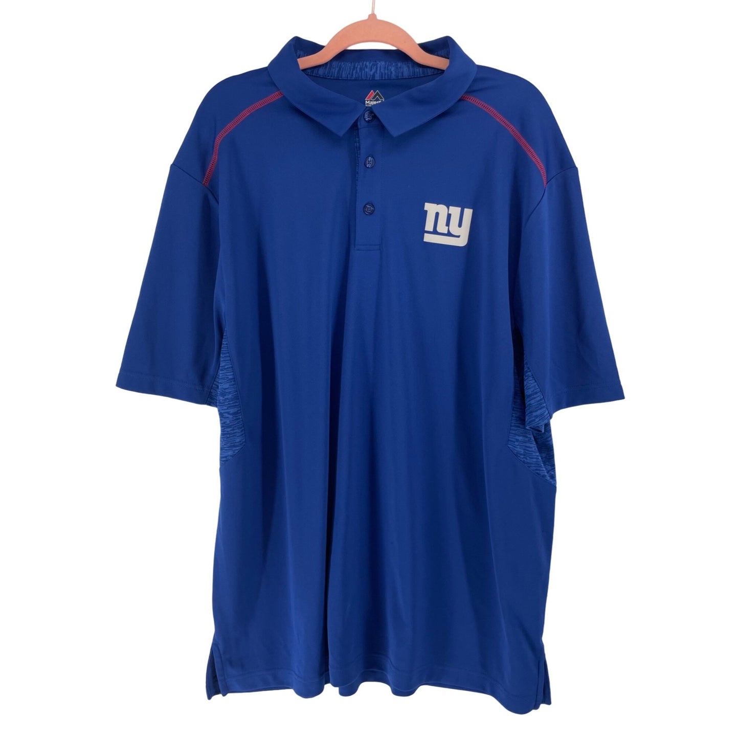 Majestic Cool Base Men's Blue NY Giants Polo Shirt Size XXL