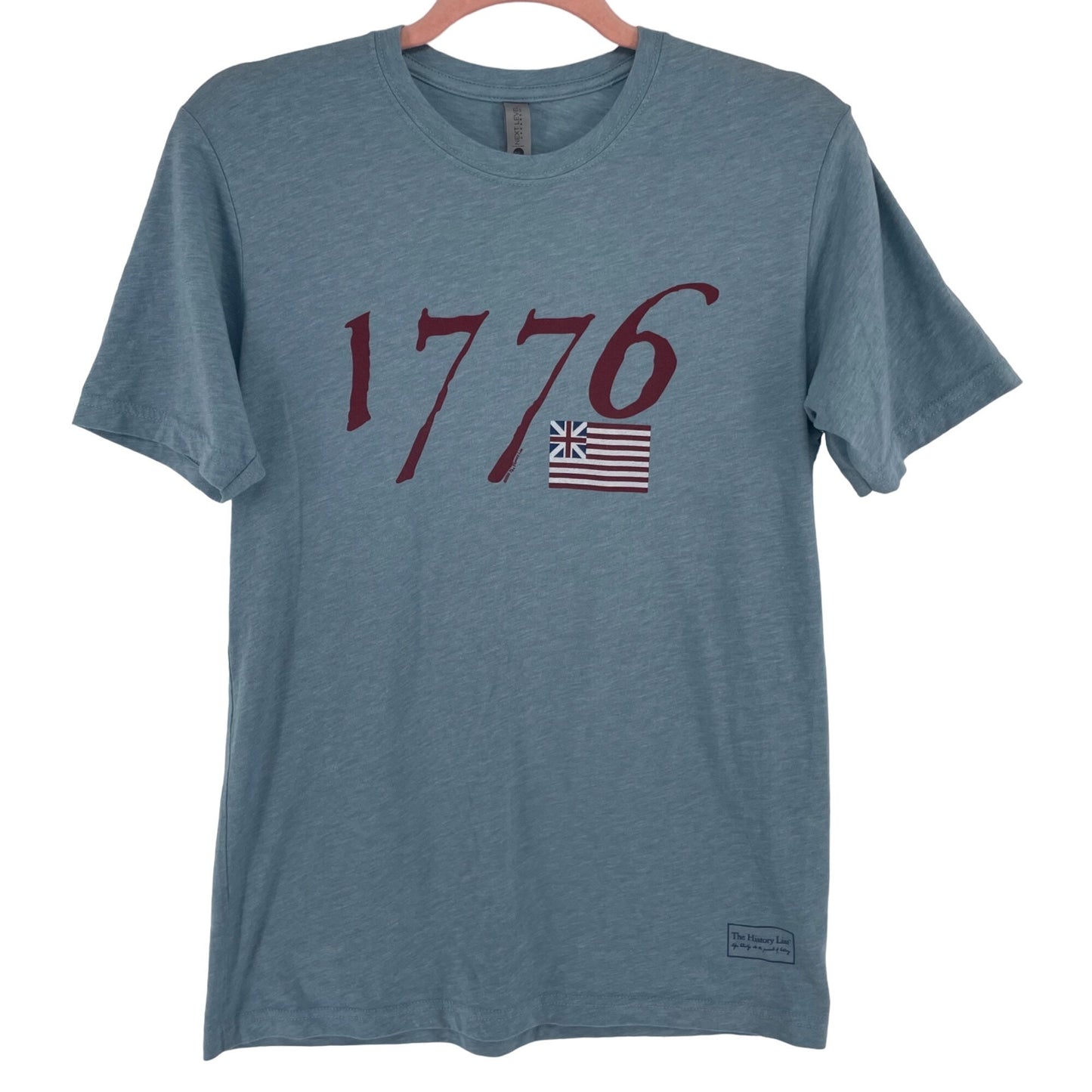 Next Level Apparel Women's Size Small Blue/Red/White 1776 Graphic T-Shirt