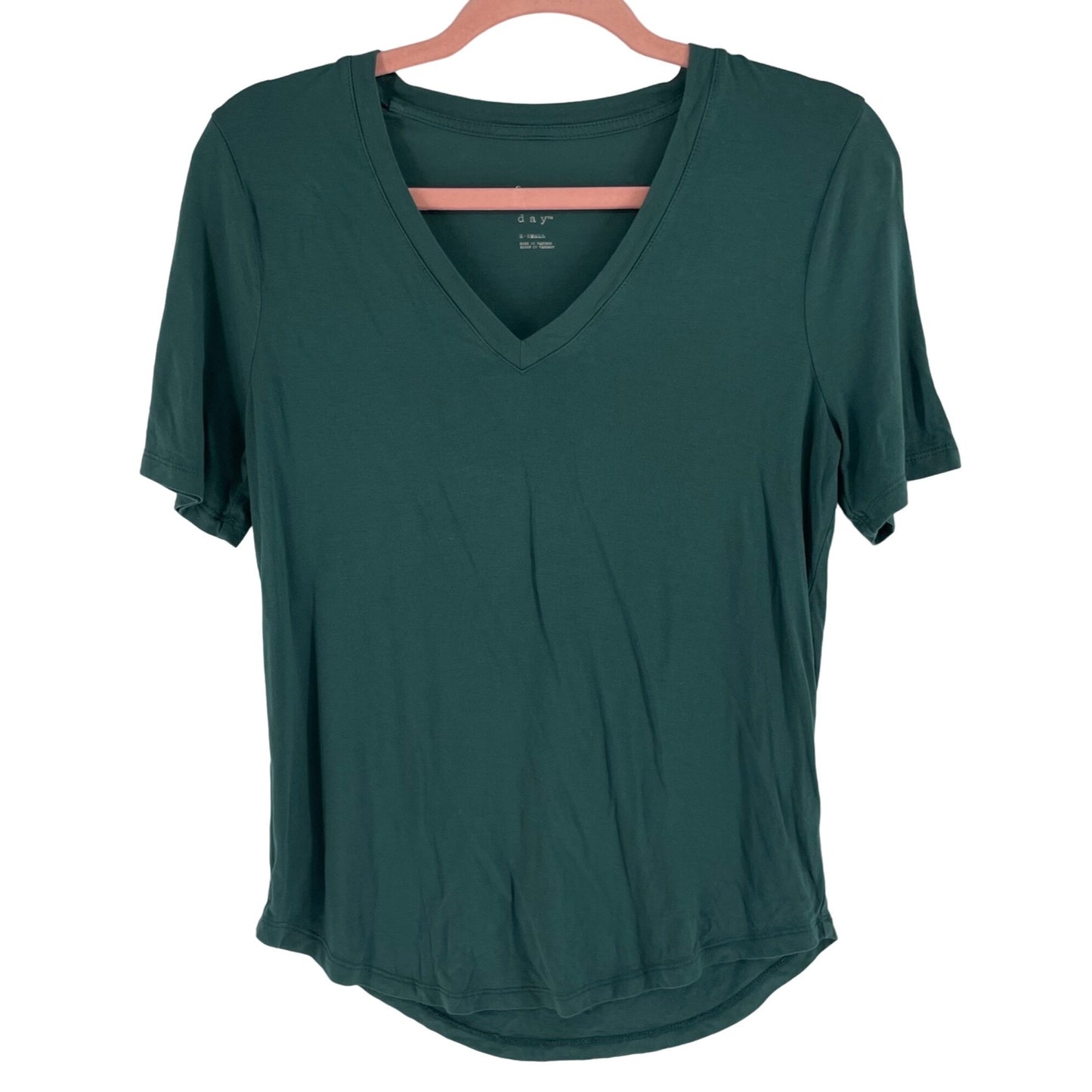 A New Day Women's Size XS V-Neck Forest Green T-Shirt